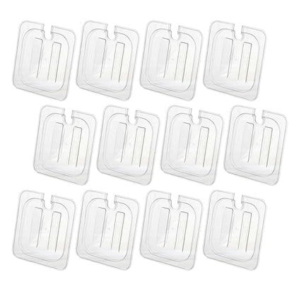 12 Pcs Clear Plastic Table Pan Lid, 1/6 Size Polycarbonate Lids