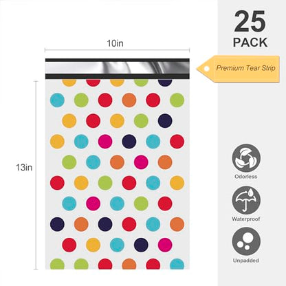 JinRuiKJ Thank You Poly Mailers 10x13 25 Pack, Polka Dots Design - color: Colorful Polka Dots, size: 10x13'' - 25 Pack