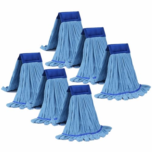 Large Microfiber Tube Mop Heads,Heavy Duty Mop Head,Highly Absorbent,Commercial Mop Head Replacement,Wet Mop Heads Replacement,for Hardwood, Tile, Laminate Floors (Blue 6) - color: Blue 6
