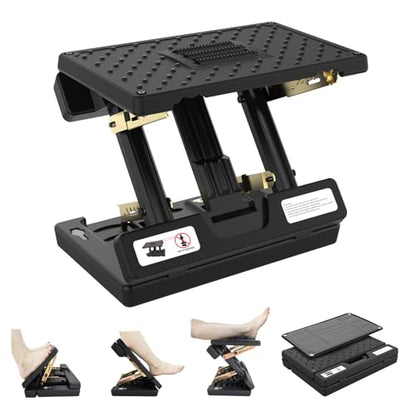 Under Desk Foot Rest, Ergonomic, Detachable Soft Pad, 4- Adjustable - color: Hard Padded- Grey