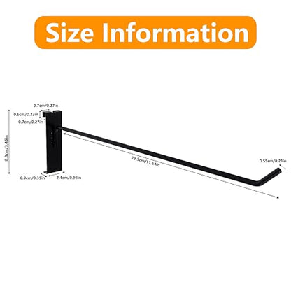 12'' Gridwall Hooks Metal, Black, 25pcs Gridwall Accessories - color: Black, size: 12 Inch