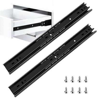 14 Inch Drawer Slide, YAOBVIS 1 Pair Heavy Duty Full Extension Ball Bearing Drawer Runners, Smooth Side Mount Cabinet Rails for Kitchen, Bathroom, Garage and Tool Cabinets - size: 14 Inch