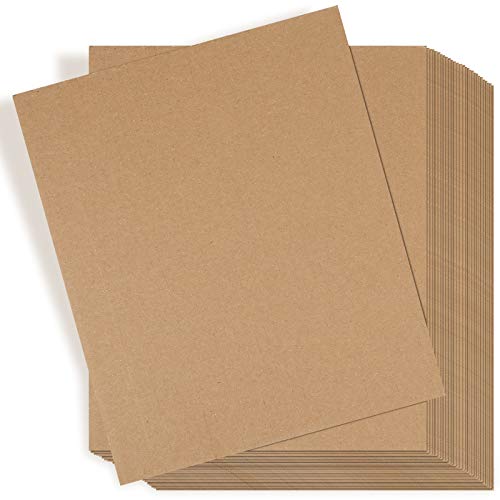 Zonon 50 Pack Corrugated Cardboard Sheets, 3 mm Flat, 11 x 8.7 Inch, Brown - color: Brown, size: 11 x 8.7 Inch