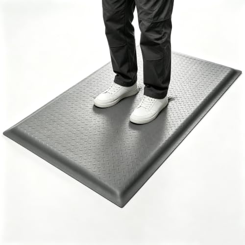 Anti Fatigue Mat 2x7 Ft 15/16" Thick Soft Sponge Ergonomic Mat - size: 83.9"L x 24.4"W x 0.9"Th