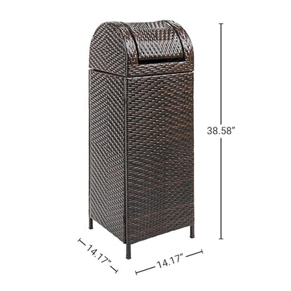 happimess Darla 24 Gal Outdoor Trash Can Swing Top, Brown - color: Brown, size: 24 Gallons
