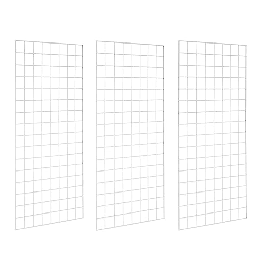 Grid Wall Commercial Grade Gridwall Panels – Heavy Duty Grid Panel for Any Retail Display Wall Grid 2' Width x 4' Height, White (Pack of 3) - color: White, size: 2'x4'(3 Pack)