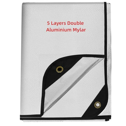 Heavy Duty Survival Blanket -Multifunctional Reflective Tarp Thermal Blanket - 60" x 83" Waterproof Sandproof for Camping Hiking Outdoors Multifunctional Emergency Blanket… - color: Double Aluminium