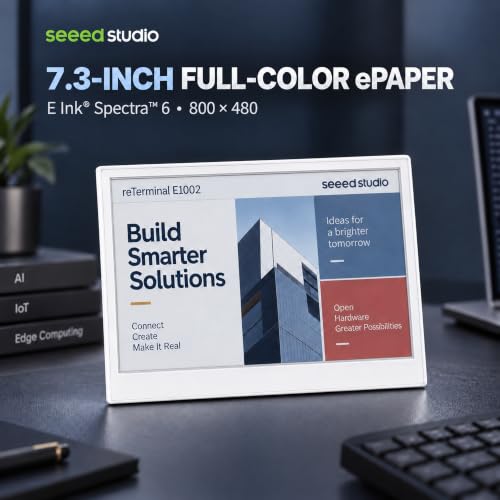 reTerminal E1002 – 7.3″ Color E Ink Spectra 6 Smart Display, ESP32-S3 WiFi Dashboard Panel, No-Code SenseCraft HMI, Home Assistant & ESPHome Compatible, Ultra-Low Power with 3-Month Battery Life - size: Color Display