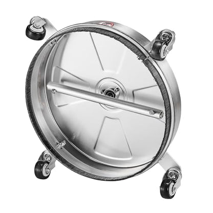 VEVOR 16.5 Inch Pressure Washer Surface Cleaner, 4000 PSI Stainless Steel Attachment with 4 Wheels, 2 Nozzles, 1/4 Inch Quick Connect and 2 Wands for Concrete, Patio, Deck - size: 16.5 Inch w/ Wand & Wheels