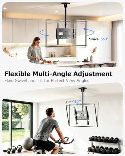 Suptek Ceiling TV Mount for 26-55-65 inch LCD LED TVs Full Motion Bracket - size: Max 65" TV