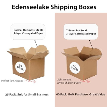 Edenseelake 40 Pack 7x5x5 inches Shipping Boxes Small Cardboard Boxes, Brown - color: 40 packs（Brown), size: 7x5x5 inch