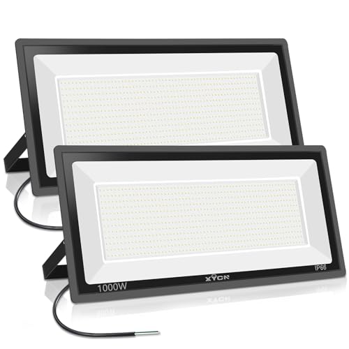 XYCN 1000W 2pack LED Flood Lights Outdoor,4200 watt Equivalent 99000LM Super Bright LED Arena Lights 85-277V IP65 Waterproof 5000K Daylight Commercial Lighting for Stadium,Backyard, Parking lot etc - color: 1000W 2pack led flood light
