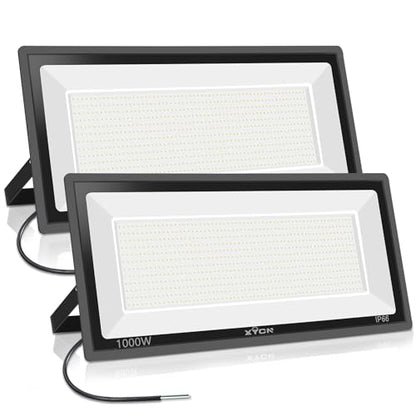 XYCN 1000W 2pack LED Flood Lights Outdoor,4200 watt Equivalent 99000LM Super Bright LED Arena Lights 85-277V IP65 Waterproof 5000K Daylight Commercial Lighting for Stadium,Backyard, Parking lot etc - color: 1000W 2pack led flood light