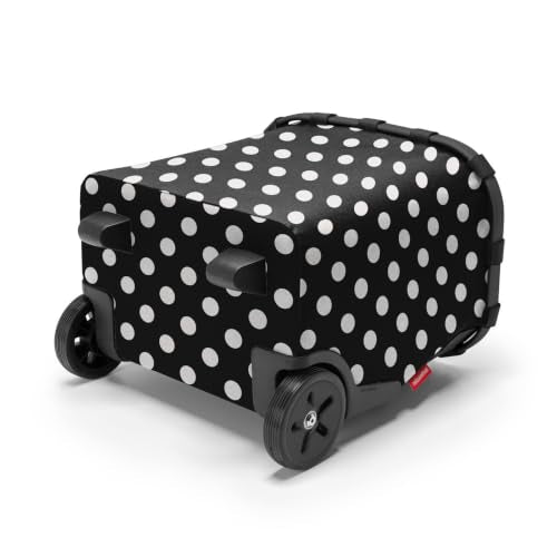 reisenthel carrycruiser dots White - Portable Shopping Trolley with Sturdy Aluminum Frame, Shoulder Strap and Removable mesh Inner Bag -Water-Repellent - color: Dots White
