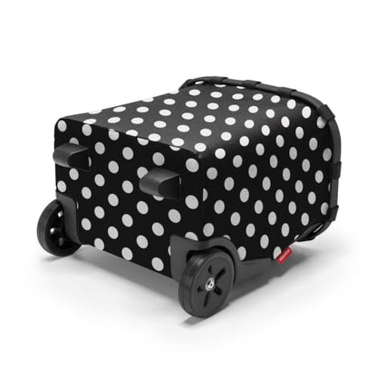 reisenthel carrycruiser dots White - Portable Shopping Trolley with Sturdy Aluminum Frame, Shoulder Strap and Removable mesh Inner Bag -Water-Repellent - color: Dots White