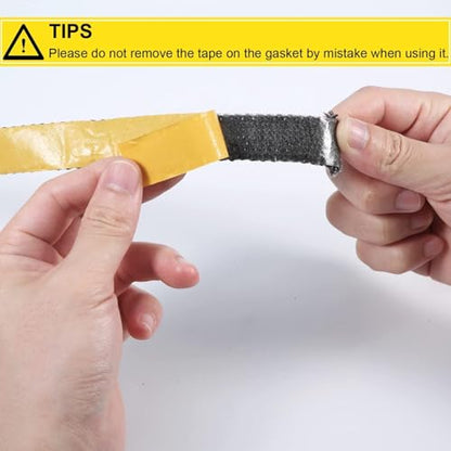 Self Adhesive Heat-Resistant Flat Gasket Tape for Stoves and Fireplaces - color: 3/8" Wide - 118" Length