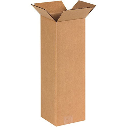 BOX USA 6x6x18 Tall Corrugated Boxes, Tall, 6L x 6W x 18H, Pack of 25 | Shipping, Packaging, Moving, Storage Box for Home or Business, Strong Wholesale Bulk Boxes - size: 6" x 6" x 18"