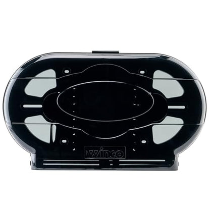 Winco 9 1/2" Black Double Roll Toilet Paper Dispenser