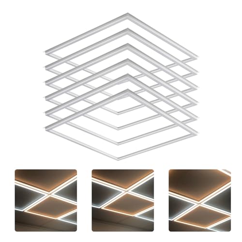 LED Energy Plus 2x2 FT Edge-Lit Frame LED Panel Lights,5CCT Selectable 3000K-6500K, 2600/3900/5200LM,20W/30W/40W Switch, Grid Drop Ceiling Lights,0-10V Dimmable,Damp Rated,100-277V,ETL Listed (6 Pack) - size: 2 x 2 - 6 Pack