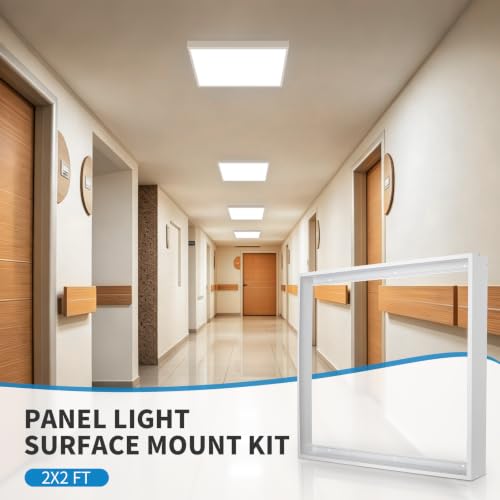 4 Pcs 2x2FT Aluminum Surface Mount Kit for LED Flat Panel Light, Surface Mounting Bracket Kit, 24"x 24" Ceiling Light Frame, Good for Panel and Drop Ceiling Troffer Light Fixtures - color: 2*2, size: 4 Pack
