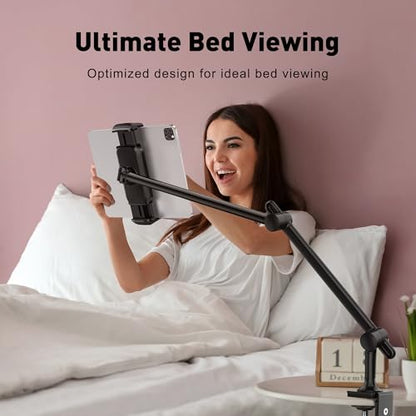 AboveTEK Retail Kiosk iPad Stand, 360 Rotating Commercial POS Tablet Stand with Aluminum iPad Holder for Desk & Bed