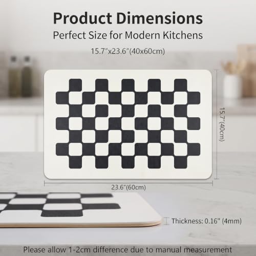 Mellon Checkered Expresso Mat in Different Colors,Kitchen Counter Mat - color: Black Checkered