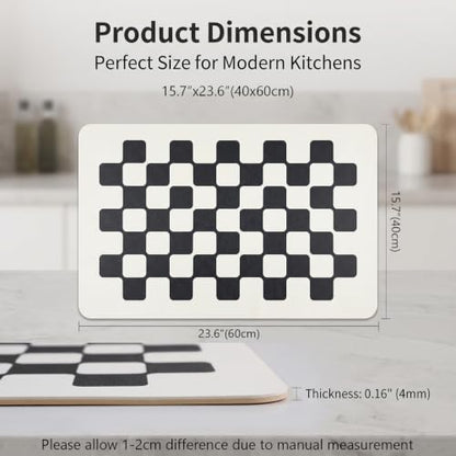 Mellon Checkered Expresso Mat in Different Colors,Kitchen Counter Mat - color: Black Checkered