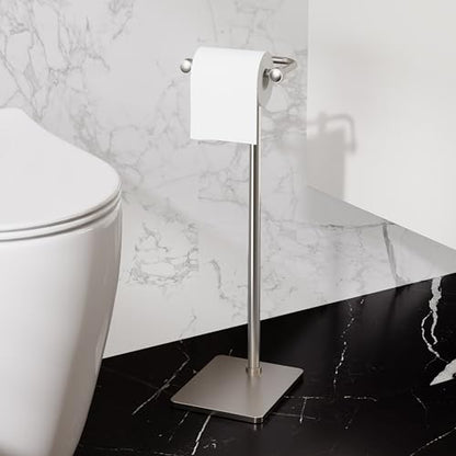 RUACQ Bathroom Toilet Paper Holder Stand, Brushed Nickel - color: Brushed Nickel