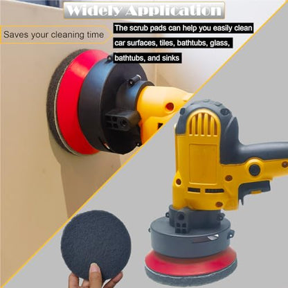 Tonmp 15 PCS 5 Inch Hoop and Loop Multipurpose Scrubber Scouring Pads - Flocking Scuff Pads, 400 800 2000 Grits Conditioning Discs Polishing Pads for Furniture Automotive Cleaning, Rust Removal - style: Combination