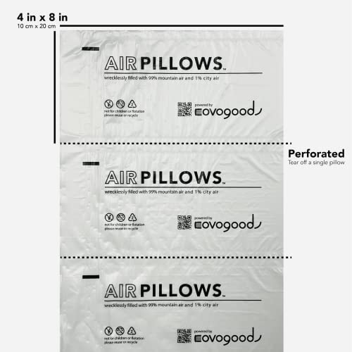 AirPillows™ 150 Count Premium Prefilled Air Pillow Bubbles for Package Shipping | 3 Cu Ft, 22 Gal, 4x8-In Ea | like Packing Peanuts Foam Paper | Strong Nylon Void Fill Cushion Protection by Covogoods