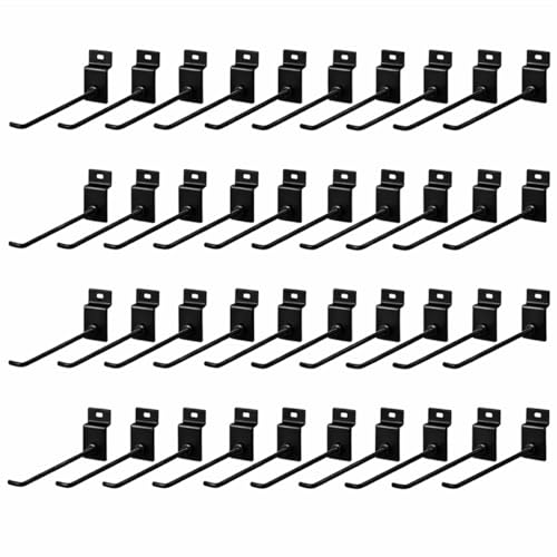 Pack of 100 Slatwall Hooks for Retail Display - 4 Inches Slat Wall Heavy Duty Hanging Hook - Black Metal Slatwall Peg Hook - Retail Store Display Rack Organizer - color: Black, size: 4 Inch - Pack of 100