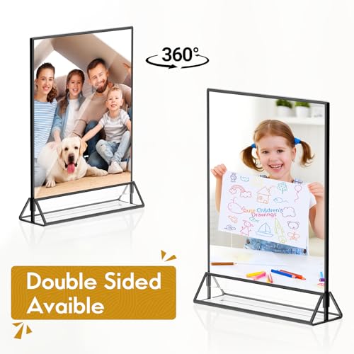 8.5x11 Picture Frame Black Acrylic Sign Holder for Wedding Table Numbers - color: 8.5X11-Black-3 Pack