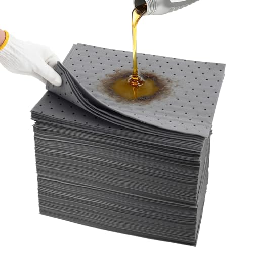 Heavy Duty Oil Absorbent Pads 9.8" x 13" 200 Pcs Automotive Absorbent Pads - color: 200 Pack, size: W9.8in,L13in