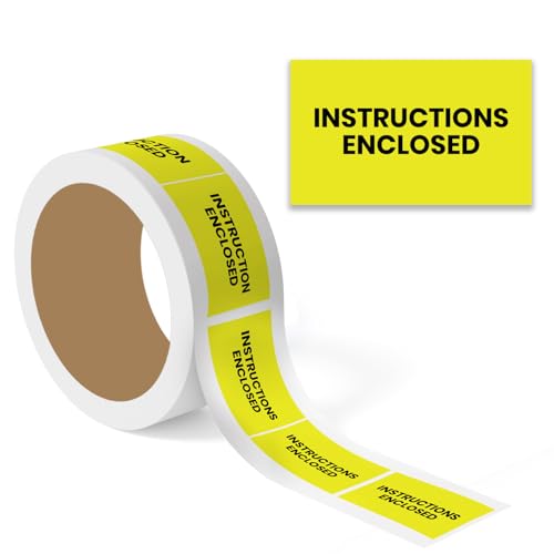 StickerJet Instructions Enclosed Labels 3"x5" – 500 Pcs Adhesive Roll for Shipping, Packing, Warehousing & Handling Instructions﻿– Easy Peel & Stick Warning Stickers – Made in USA - color: Instructions Enclosed