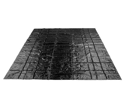 Mytee Products 24'x24' Heavy Duty Flatbed Truck Tarp with 8 Ft Drop - 18oz Vinyl Black Steel Machinery Tarp Use to Cover Manufacturing Or Machine Equipment During Transport - size: 24' x 24' (8' Drop)
