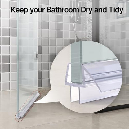 AmazerBath 3-Pack 15.75" Shower Door Bottom Seal for 1/2" (12mm) Glass - 3 Section Segmented Shower Installation Kit Frameless Glass Door Seal Strip - style: Bottom Seal 1/2