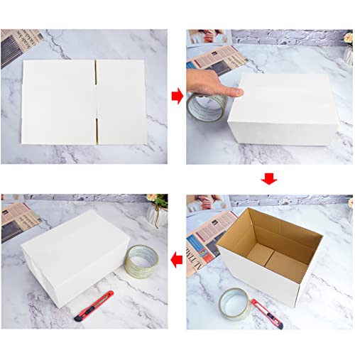 Calenzana 8x6x4 Shipping Boxes Set of 25, White Corrugated Cardboard Box for Mailing Packing Gifts Small Business - size: 8x6x4, style: 25 Pack