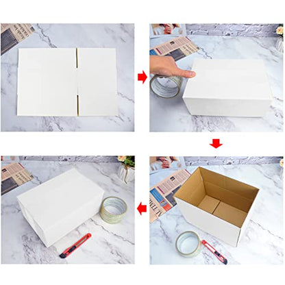 Calenzana 11x6x6 Shipping Boxes Set of 25, Corrugated Cardboard Box for Mailing Small Business Packing Gifts, White - size: 11x6x6, style: 25 Pack