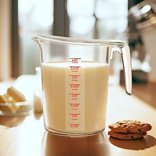 Amazing Abby - Melissa - 128-Ounce Plastic Measuring Pitcher (1-Pack), 16-Cup (4-Quart) Food-Grade Measuring Jug, Unbreakable, Stackable, Dishwasher-Safe, Great for Oil, Vinegar, Flour, and More - style: 1-Pack