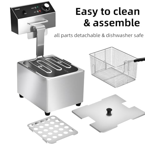 Commercial Deep Fryer with Basket, 14QT 1700W Electric Fryer for Home Use - size: 8L