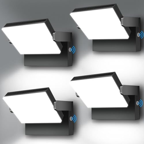 ledmo 150W LED Wall Light, 18000LM Super Bright Commercial Outdoor LED Wall Pack 360 ° Rotatable Dusk to Dawn Security Flood Lighting with Photocell IP65 5000K Modern Black Square4 Pack - size: Large/150-with Photocell-4