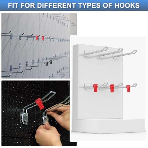 uxcell 50pcs Peg Hook Locks Stop Locks, 4mm ABS Pegboard Display Hook Security Lock, Anti Sweep Theft Stop Locks for Retail Shop and Shopping Center Pegboard Display, White - color: White