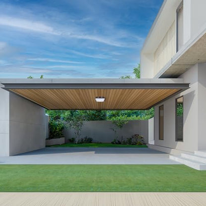 Feit Electric 10in LED Canopy Light, 5CCT Selectable, 4000 Lumens, 44W, Wet Rated Die-Cast Aluminum Housing, 50,000-Hour Lifetime, Bronze Outdoor Commercial Security Ceiling Fixture, S10CNPY/5CCT/BZ - color: 3000K-6500K White