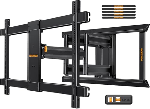 Perlegear Full Motion TV Mount for 55–120 inch TVs up to 225 lbs - size: Fits 55-120" TVs / Max 24" Wood Stud