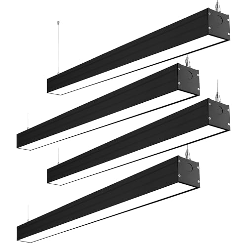 hykolity 4FT Linkable LED Linear Light, 23/32/40W 3CCT 3000K/4000K/5000K - color: Black, size: 4FT-4Pack