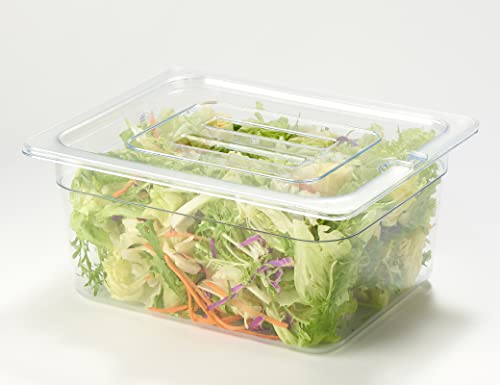 CURTA 6 Pack NSF Notched Food Pan Cover, 1/2 Size Clear Polycarbonate Lid with Handle for Commercial Food Pan, Dishwasher & Freezer Safe Plastic Clear - color: 1/2 Size, size: Handled & Notched Lids