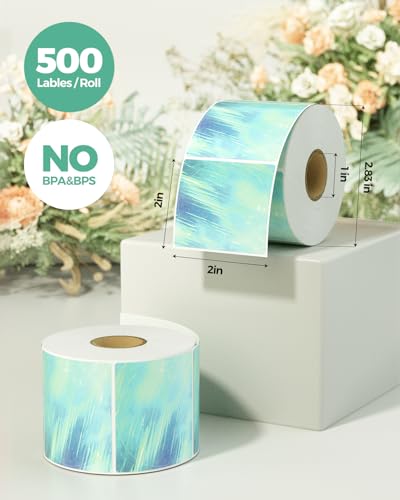 MUNBYN 2 Inch Round Green Thermal Labels for Baking, 500 Labels/1 Roll - color: Green, size: 2"