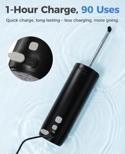 Umimile Electric Portable Bidet with Built-In Water Tank, Stainless Steel Wand, Adjustable Pressure (Black)