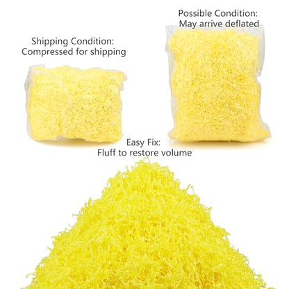 Art Secret Crinkle Cut Paper Shred Filler for Packing and Filling Gift Baskets - 2 LB (Yellow) - color: Yellow