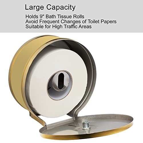 Commercial Jumbo Toilet Paper Dispenser, Wall Mount Stainless Steel - color: Gold